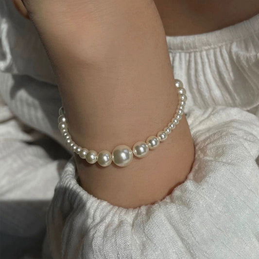 S925 Silver Pearl Bracelet for Women, Simple and Elegant, Sweet and Luxurious, High-end Feel, Best Friend Jewelry