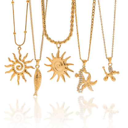 Stainless Steel Vacation Jewelry Titanium Steel Necklace Light Luxury High-End Clavicle Chain Neck Chain Accessory for Women