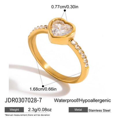 Zircon Ring Titanium Steel Non-Fading Necklace for Women Light Luxury High-End Feel Connected Finger Bracelet Stainless Steel Jewelry