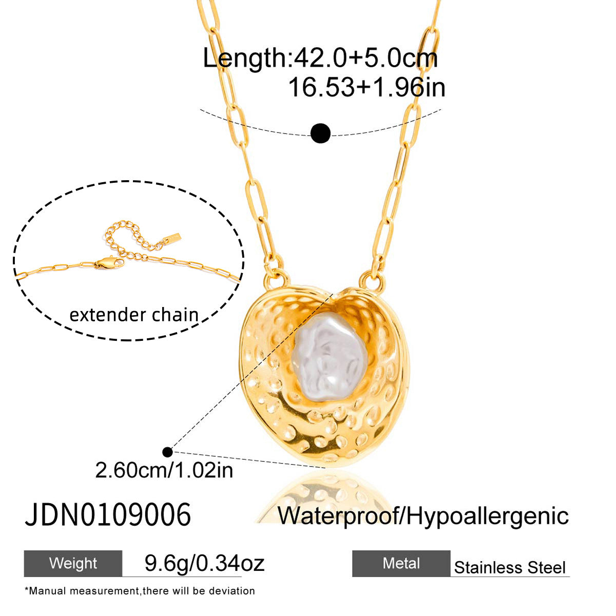 Gold Titanium Steel Imitation Pearl Flower Necklace Accessories Women's High-end Clavicle Chain Stainless Steel Jewelry