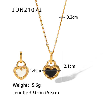 Stainless Steel Heart Necklace High-End Pendant Collarbone Chain Titanium Steel Jewelry Necklace