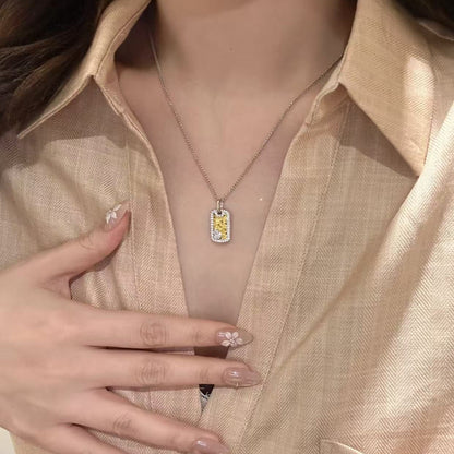 Sterling Silver s925CNC Craft Ice Chip Ice Wushi Brand Gourd Necklace High-end Exquisite Niche Versatile