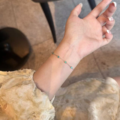 Pure Silver S925 High Carbon Diamond Paraiba Bubble Bracelet Fashion Light Luxury Exquisite Super Sparkling Bracelet High-end Versatile