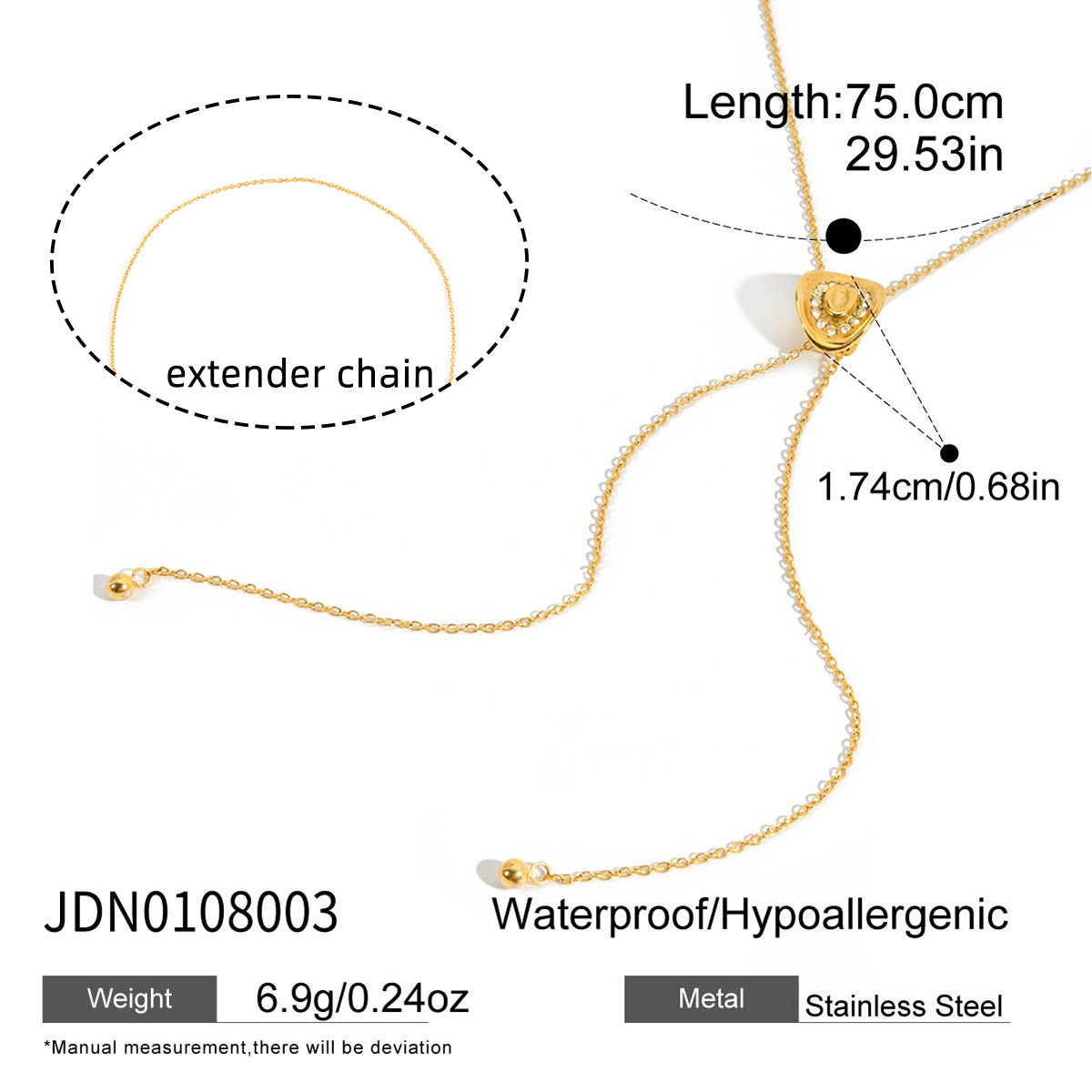 Titanium Steel Cross Long Necklace Light Luxury High-end Y-shaped Chain Stainless Steel Jewelry Sweater Chain