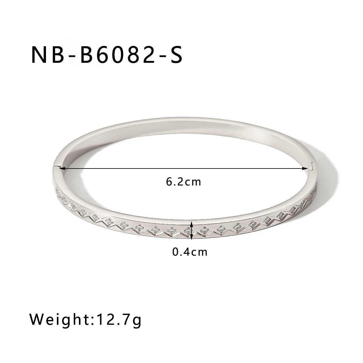 Hot-Selling Zircon Heart-Shaped Quadrilateral Geometric White Zircon Green Zircon Titanium Steel Real Gold Plated Color-Retaining Jewelry Bracelet