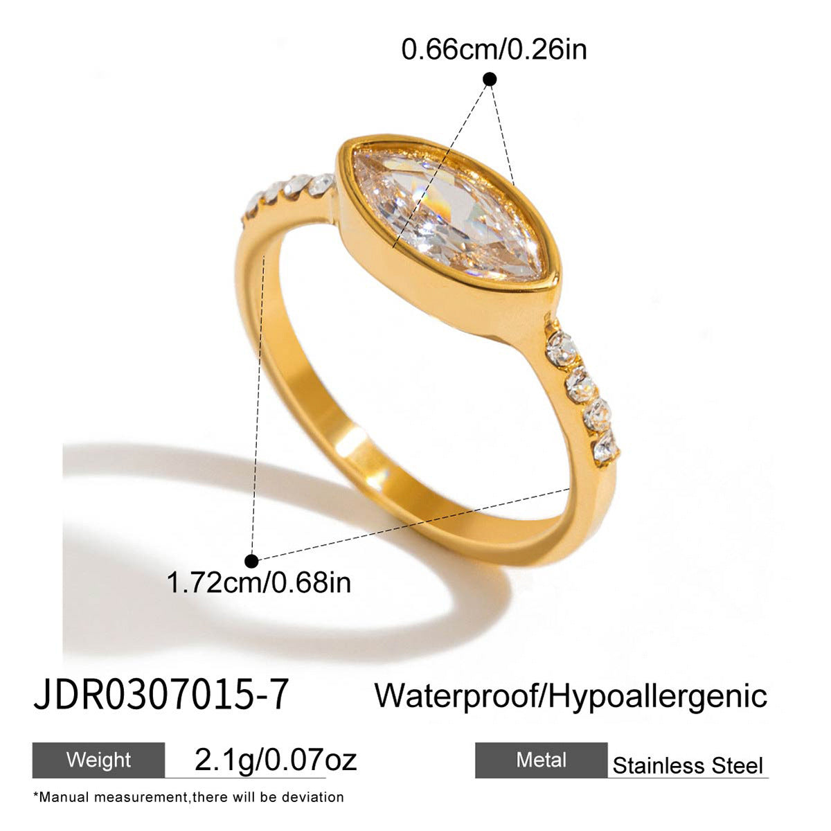 Zircon Ring Titanium Steel Non-Fading Necklace for Women Light Luxury High-End Feel Connected Finger Bracelet Stainless Steel Jewelry