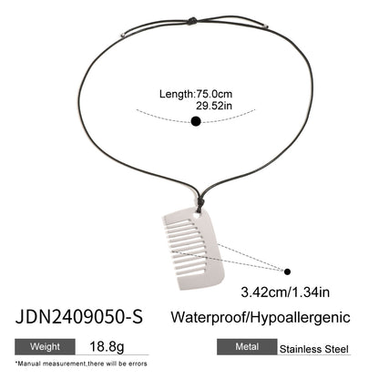 Black Rope Titanium Steel Necklace Niche Design Sense Collarbone Chain Non-Fading Hot-Selling Stainless Steel Jewelry