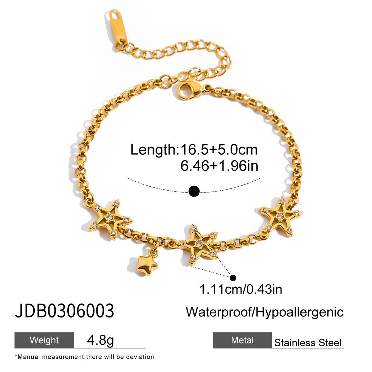 Stainless Steel Zircon Bracelet Light Luxury High Appearance Titanium Steel Non-Fading Jewelry Bracelet