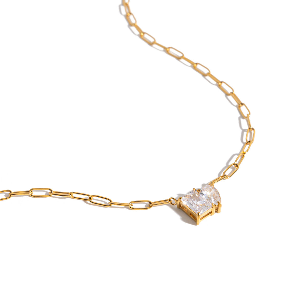 Titanium Steel Zircon Necklace Light Luxury High-end Clavicle Chain Non-fading Titanium Steel Jewelry Women's Hot Style