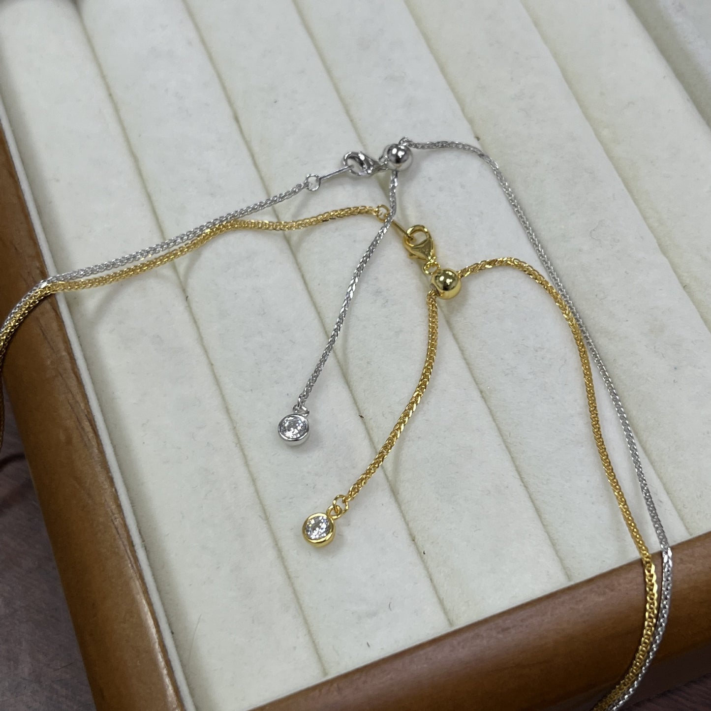 Pure Silver S925 Chopard Chain Adjustable Length Necklace Sweater Chain Versatile