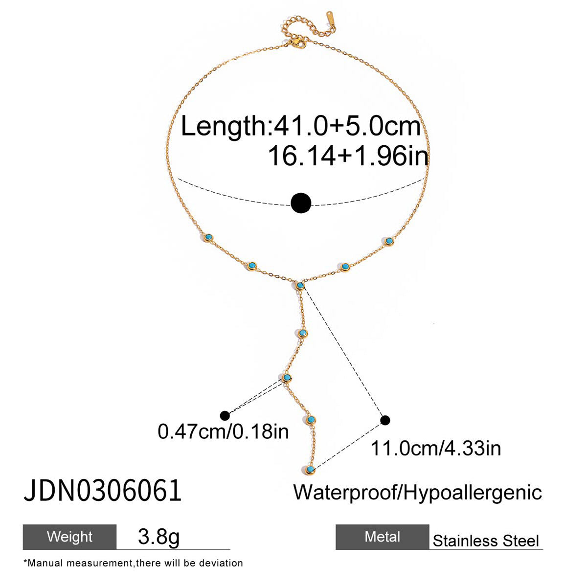 Stainless Steel Zircon Y-Chain Light Luxury Long Necklace Titanium Steel Jewelry for Women High-End Autumn Winter Sweater Chain