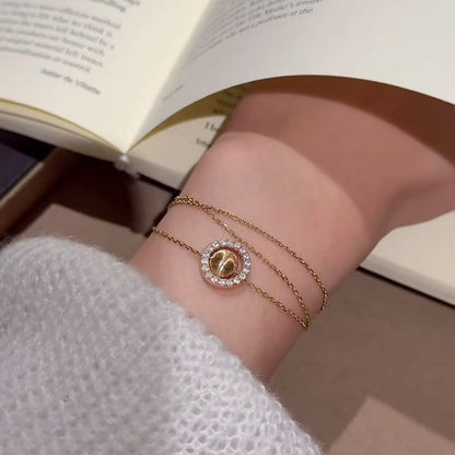 Sterling Silver S925 Real Gold Plated Laser Cat's Eye Bead Fortune Bead Multi-Way Necklace Light Luxury High-End Exquisite Niche