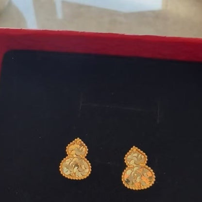 Pure Silver S925 Light Luxury CNC Crushed Ice Gourd Earrings Niche Sparkling Simple High-end Exquisite