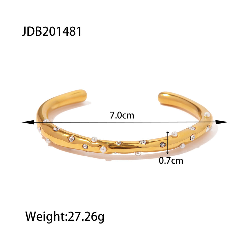 Stainless Steel Finger Bracelet Light Luxury High-end Ring Female Niche Design Rings Titanium Steel Jewelry