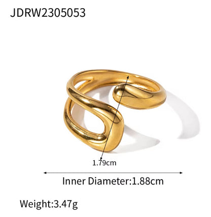 Ins Style Colorless High-end Simple Gold Steel Series Stainless Steel Plain Ring Jewelry