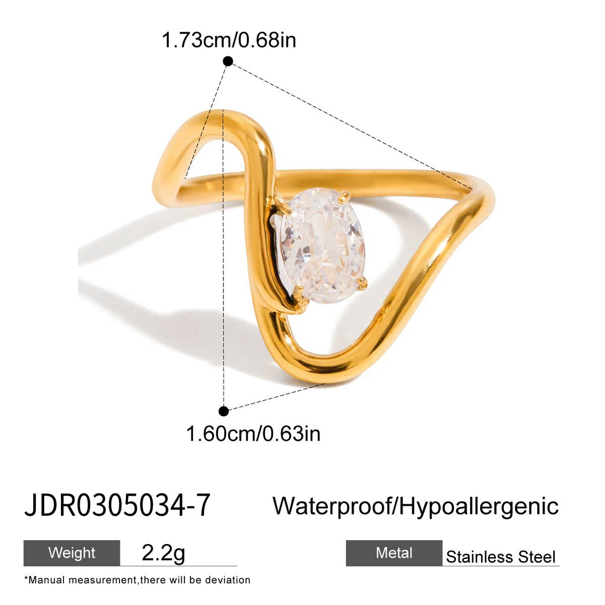 Zircon Ring Titanium Steel Non-Fading Jewelry Light Luxury High-End Feel Ring Hot-Selling Accessories Ring