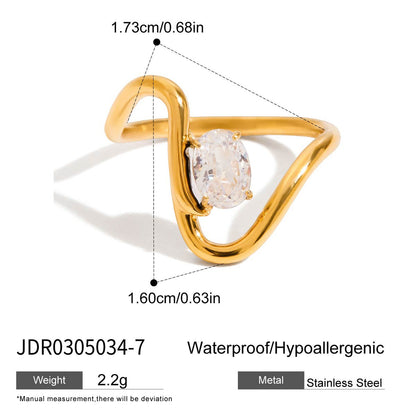 Zircon Ring Titanium Steel Non-Fading Jewelry Light Luxury High-End Feel Ring Hot-Selling Accessories Ring