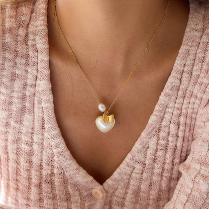 Titanium Steel Imitation Pearl Necklace Accessories Women's Stainless Steel Jewelry High-Quality Non-Fading Collarbone Chain