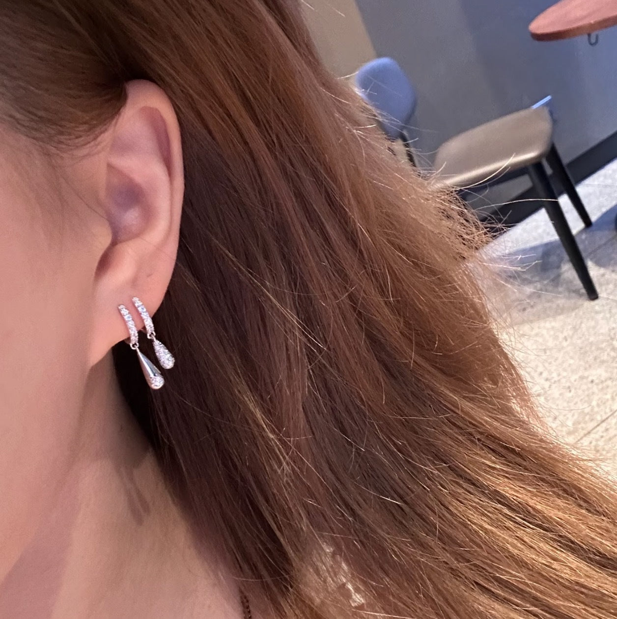 S925 Sterling Silver High Carbon Diamond Rachel Earrings Dynamic Long Geometric Double Water Drop Earrings Light Luxury Minimalist Style