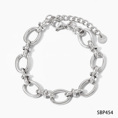 Stackable Bracelet Set Combination Stainless Steel Exquisite Diamond-Encrusted Wide Strap Mesh Chain Heart Bracelet Versatile Set