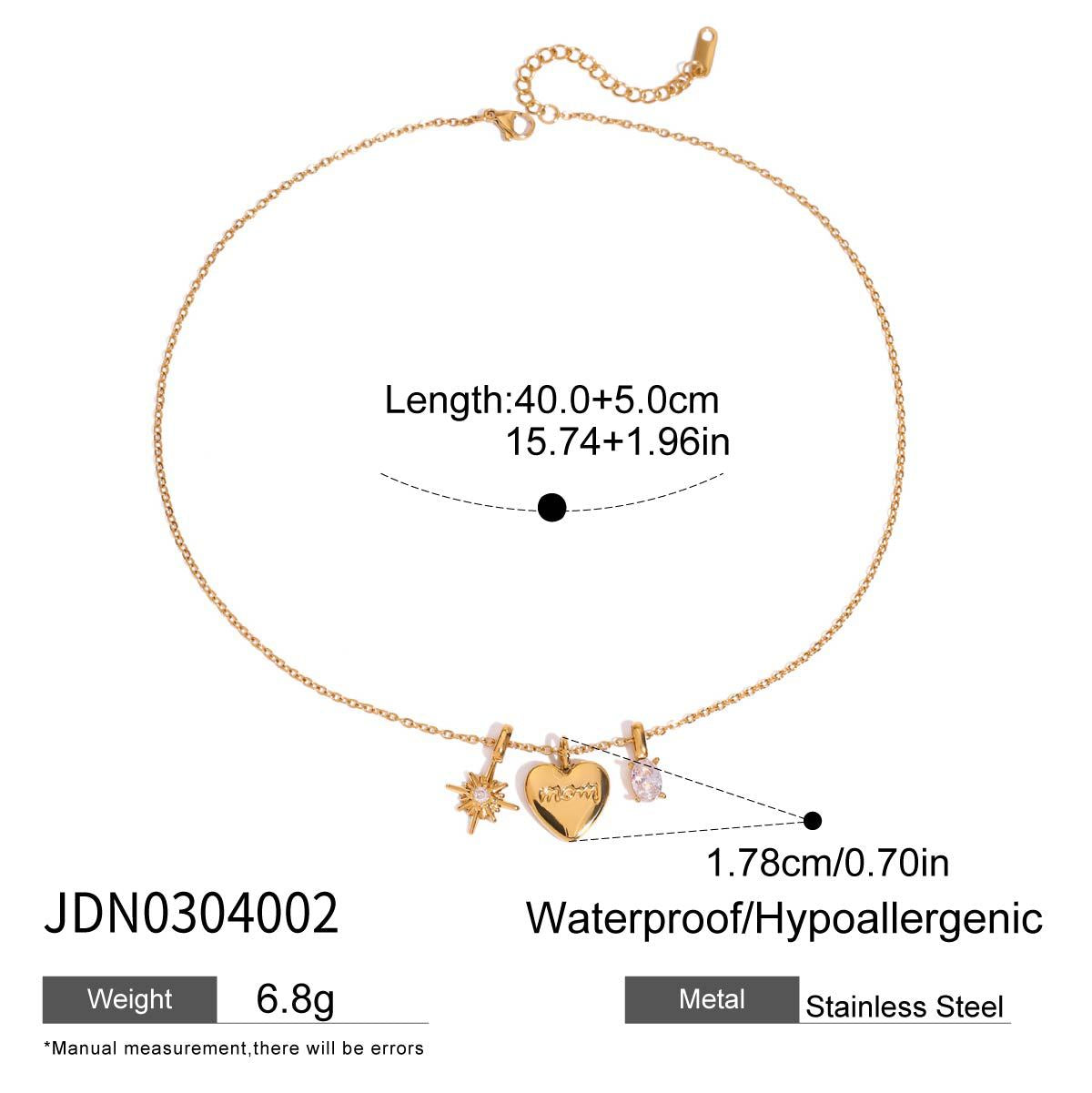 Stainless Steel Zircon Heart Necklace Light Luxury Niche Choker Non-Fading Titanium Steel Jewelry for Women with a Sense of Sophistication