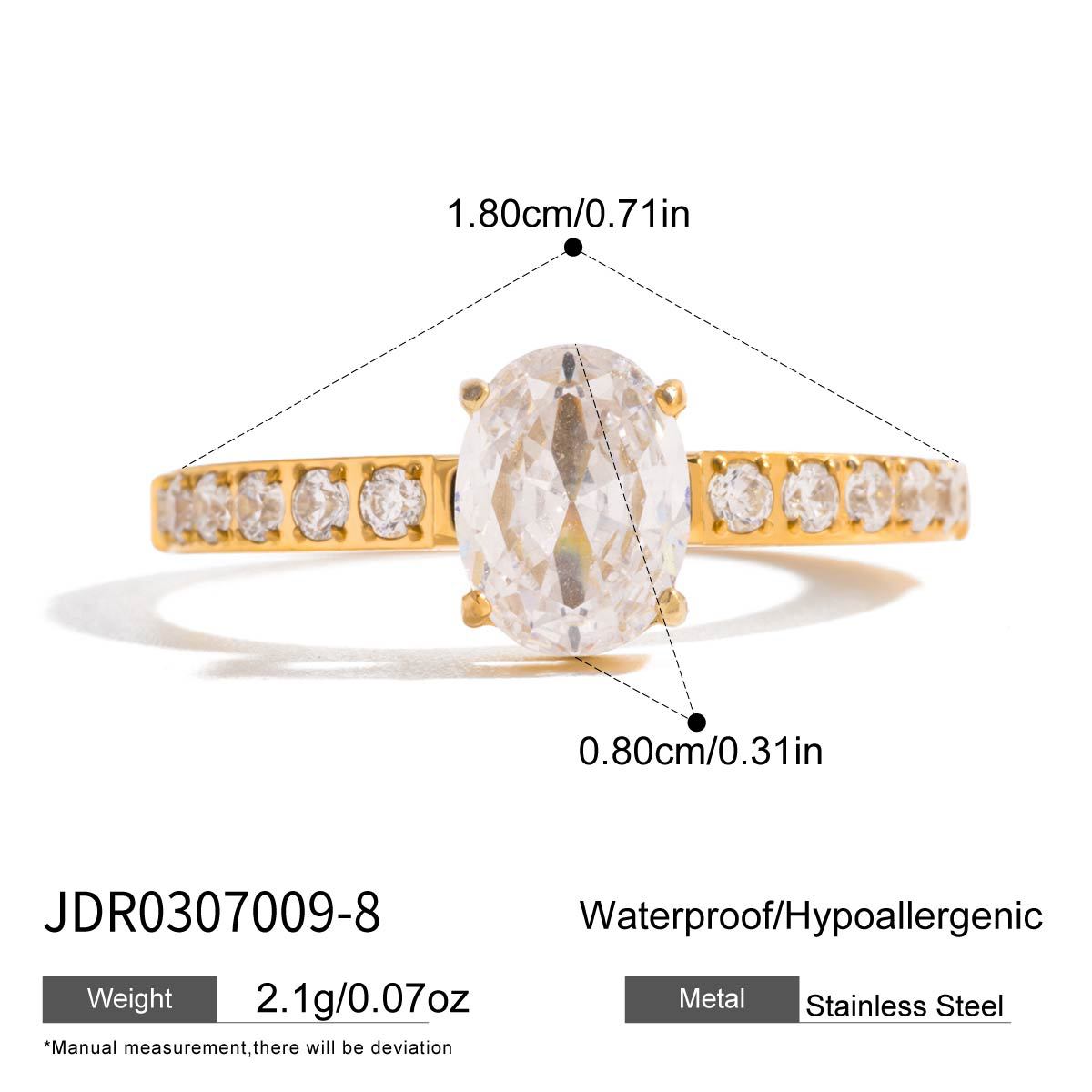 Zircon Ring Titanium Steel Non-Fading Necklace for Women Light Luxury High-End Feel Connected Finger Bracelet Stainless Steel Jewelry