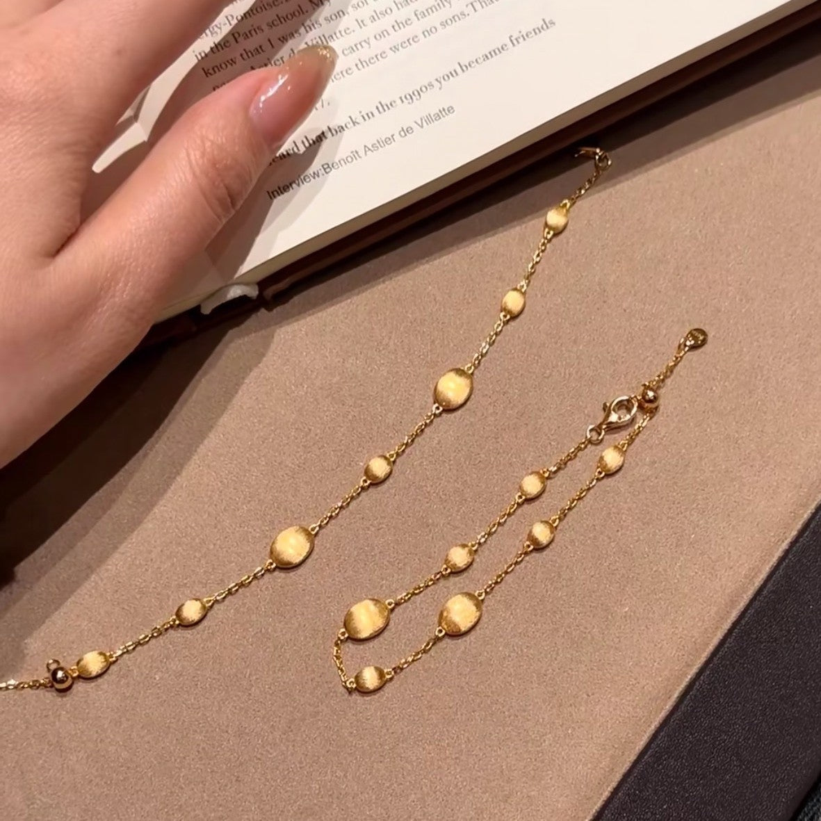 Brushed Craft Bead Bracelet Simple Minimalist Style Light Luxury High-end Feel Bracelet Niche Design Jewelry