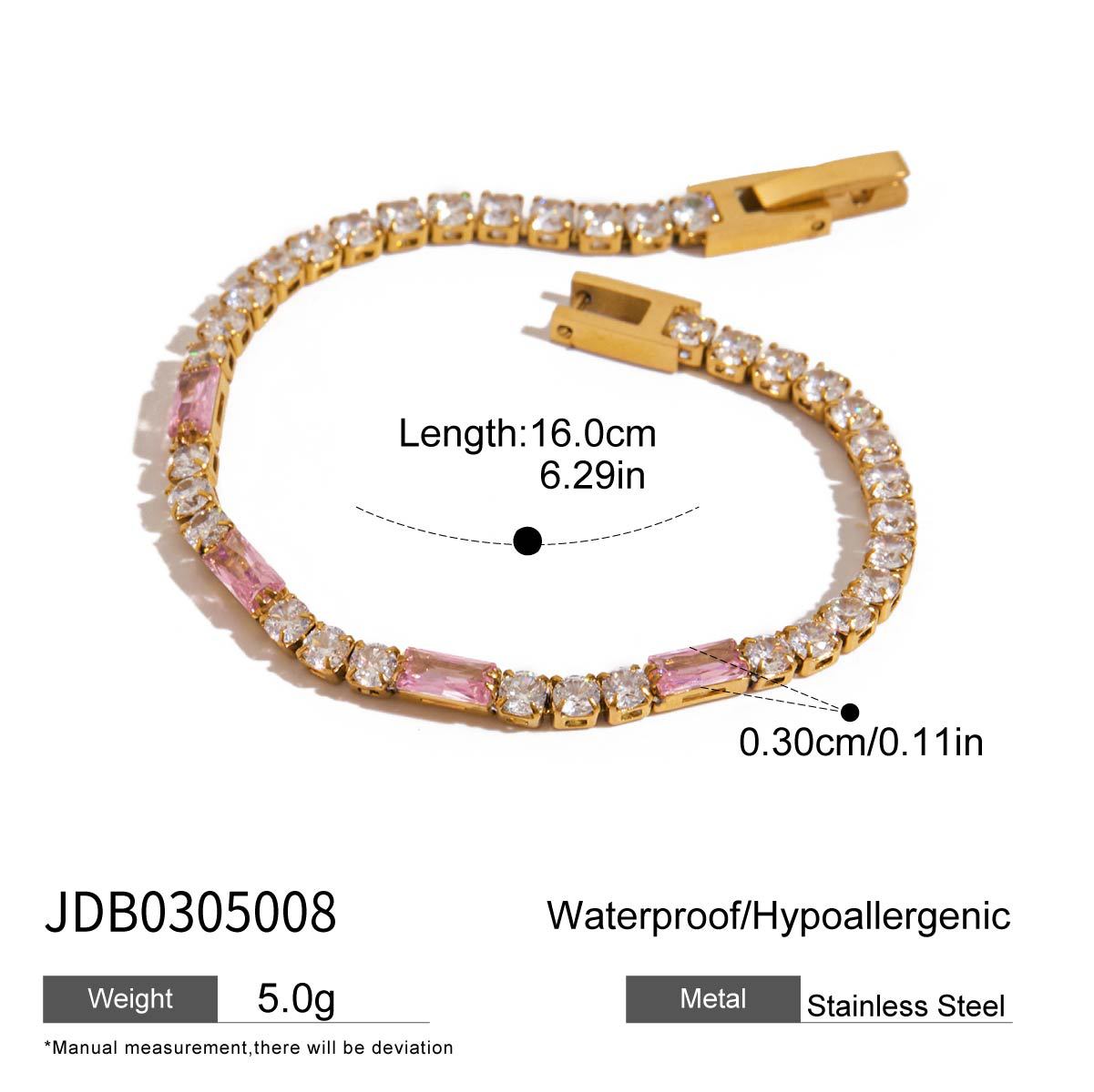 Titanium Steel Heart Zircon Bracelet Light Luxury High-End Jewelry Stainless Steel Accessories Layered Wear Hot Item