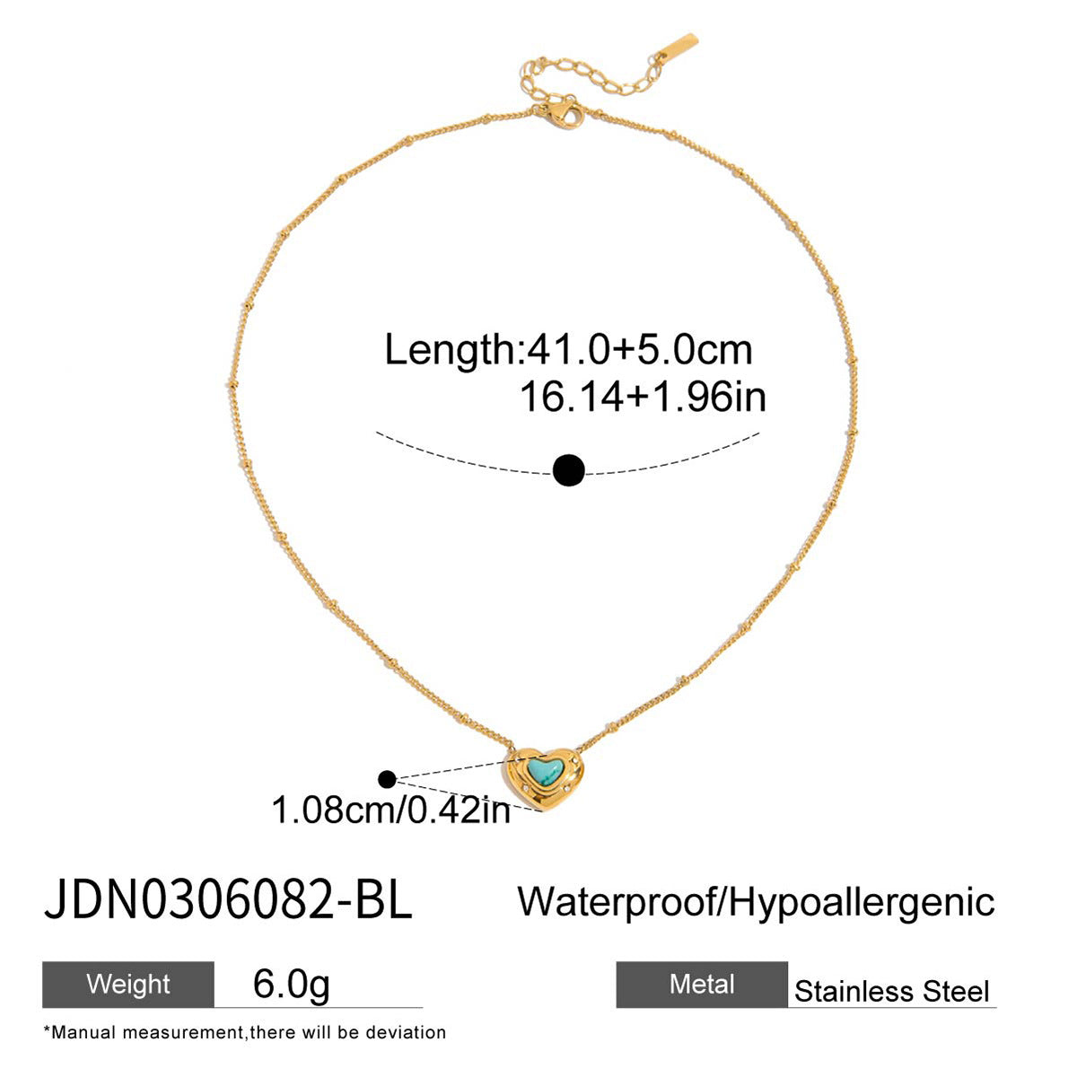 Devil's Eye Titanium Steel Necklace High-end Turquoise Earrings Non-fading Jewelry for Women Stainless Steel Accessories