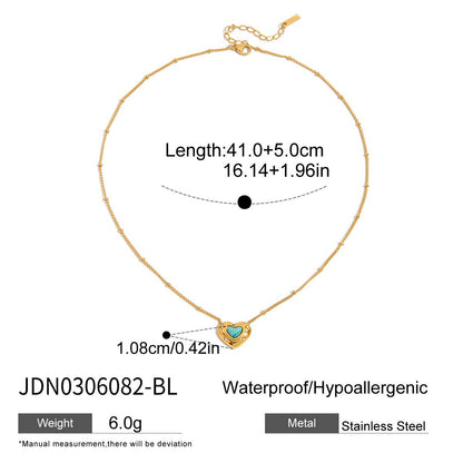 Devil's Eye Titanium Steel Necklace High-end Turquoise Earrings Non-fading Jewelry for Women Stainless Steel Accessories