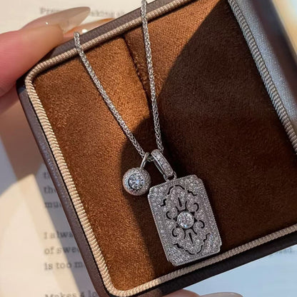 High Carbon Diamond No Matter Brand Necklace Ancient Method gold Full Diamond Exquisite Collarbone Chain Women's Necklace