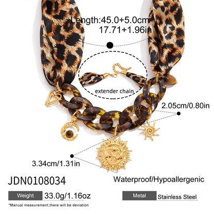 Stainless Steel Tie Scarf Necklace Accessory for Women, High-End Titanium Steel Autumn Winter Neck Chain