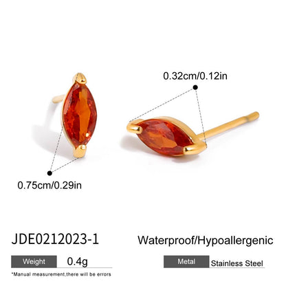 Titanium Steel Zircon Earrings Light Luxury High-end Ear Clips Non-fading Stud Earrings Stainless Steel Jewelry for Women