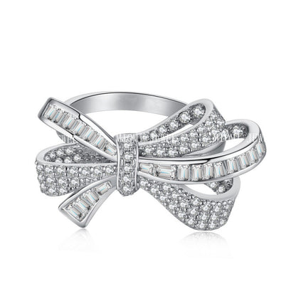 High Carbon Diamond Ring for Women S925 Sterling Silver Zircon Ring Colored Gemstone Ring Wholesale TikTok Cross-Border Live Streaming