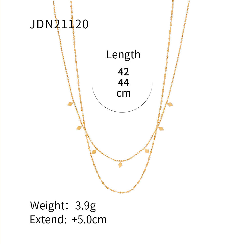 INS Trend Retro Simple Personality High-end Gold-plated Minimalist Multi-layer Necklace for Women Niche Collarbone Chain