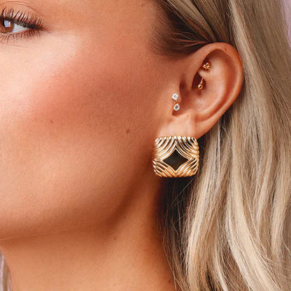 Oil Drop Jewelry Ring Titanium Steel Non-Fading Jewelry Stainless Steel Necklace Women Light Luxury High-End Earrings