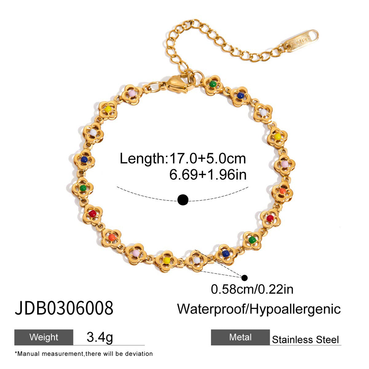 Colorful Oil Drop Flower Titanium Steel Necklace High-end Bracelet Stainless Steel Jewelry Hot-selling Accessories