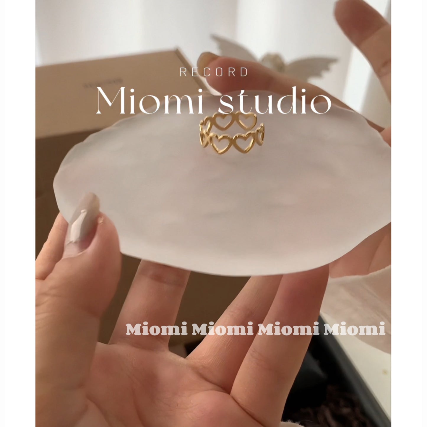 14k Gold-plated love hollow ring