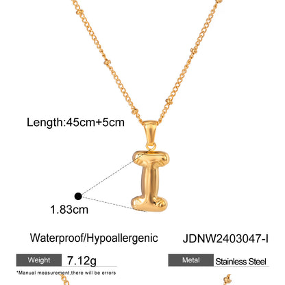 Stainless Steel Letter Necklace Pendant High-End Clavicle Chain Titanium Steel Jewelry Necklace