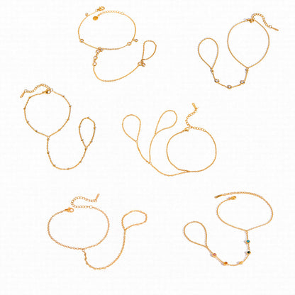 Stainless Steel Zircon Pearl Interlocking Bracelet Light Luxury High-end Feel Titanium Steel Non-fading Jewelry