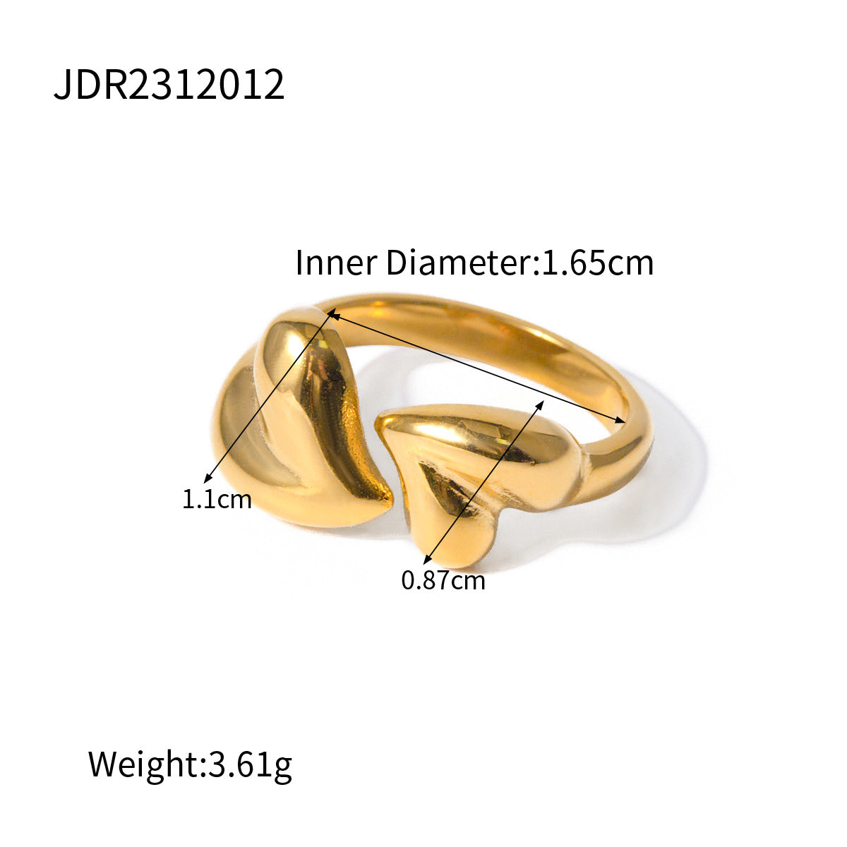 18K Gold Stainless Steel Exaggerated Ring High-End INS Light Luxury Titanium Steel Rings for Women