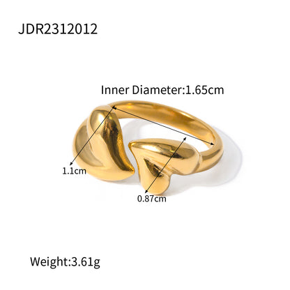 18K Gold Stainless Steel Exaggerated Ring High-End INS Light Luxury Titanium Steel Rings for Women
