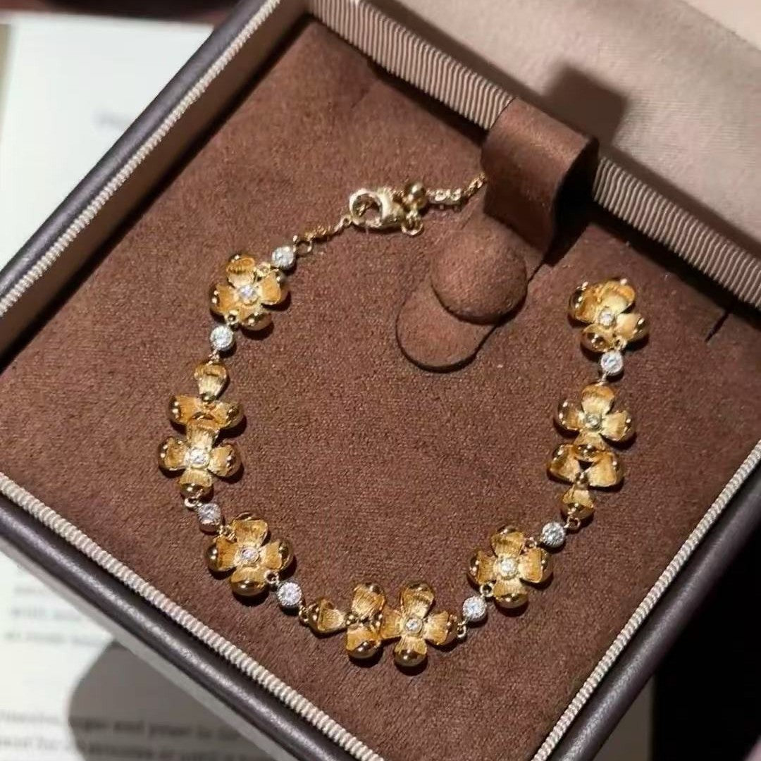 Brushed Craft Osmanthus Bracelet High-end Osmanthus Bracelet Golden Elegant Light Luxury High-end