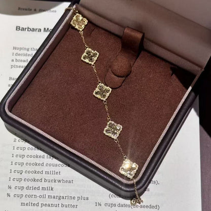 Pure Silver S925 Traditional Style CNC Craft Ice Bracelet Elegant Socialite Style Versatile Light Luxury Temperament