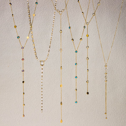 Stainless Steel Zircon Y-Chain Light Luxury Long Necklace Titanium Steel Jewelry for Women High-End Autumn Winter Sweater Chain