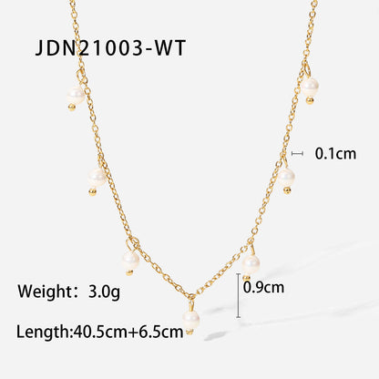 Titanium Steel Zircon Necklace for Women, Light Luxury High-End Clavicle Chain, Non-Fading Stainless Steel Jewelry