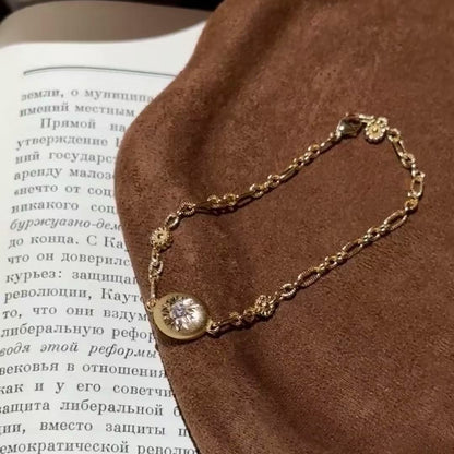 Italian Craft Cloth Home Style Brushed Craft High Carbon Diamond Small Silver Bean Bracelet Light Luxury High-end Feel