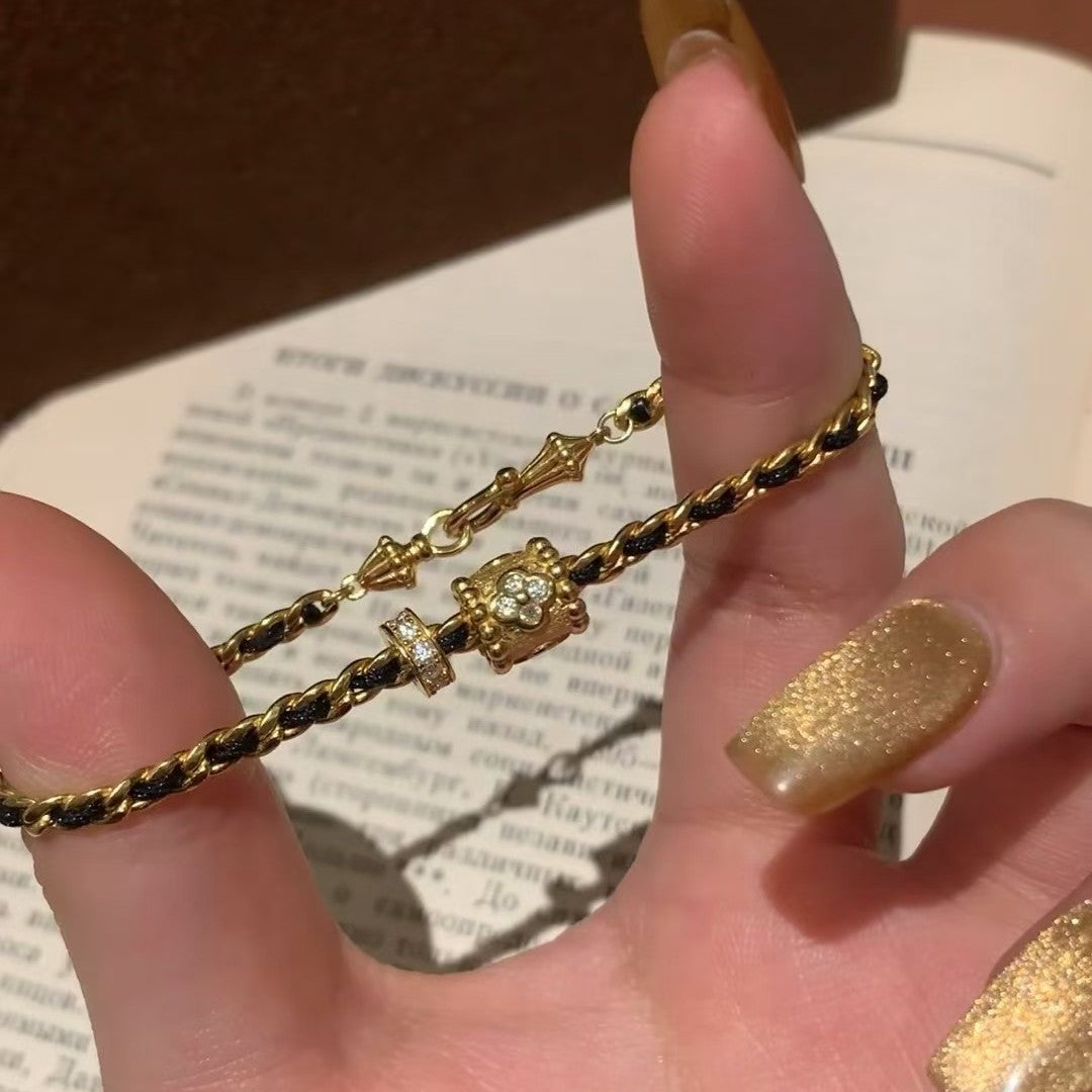 Black Gold Brushed Craft Bracelet Design Small Waist Bracelet Vintage Jewelry Gift for Best Friend