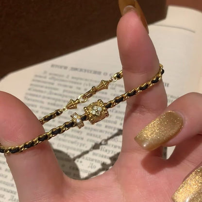 Black Gold Brushed Craft Bracelet Design Small Waist Bracelet Vintage Jewelry Gift for Best Friend