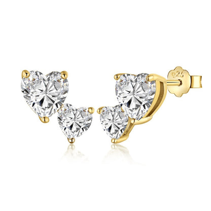 Cross-Border Hot-Selling S925 Sterling Silver Sugar Cube Earrings Four-Prong White Pear-Shaped Heart-Shaped Oval Water Drop Super Sparkling Earrings